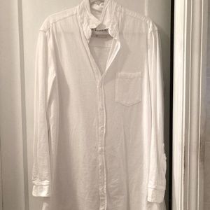 Frank & Eileen White Cotton Shirtdress, Medium